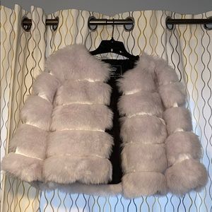 White/Grey Fur Jacket